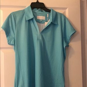 Teal polo/blouse
